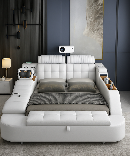 Deluxe Recliner Bed with Massage, Storage & Lighting