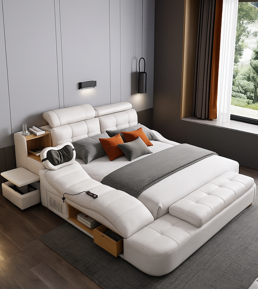 Deluxe Recliner Bed with Massage, Storage & Lighting