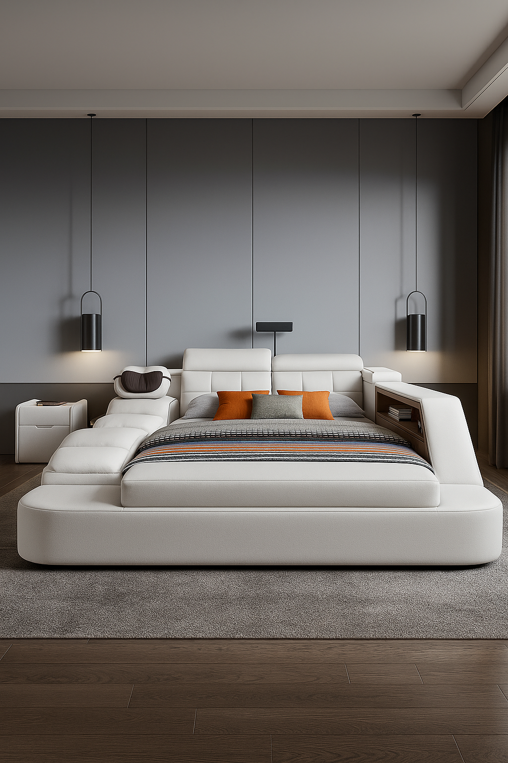 Deluxe Recliner Bed with Massage, Storage & Lighting
